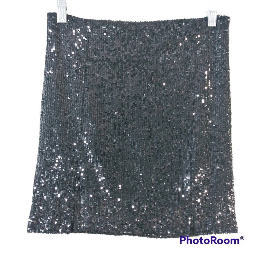 Black Sequin Mini Skirt Size 5 - Love On A Hanger Glam Party Wear