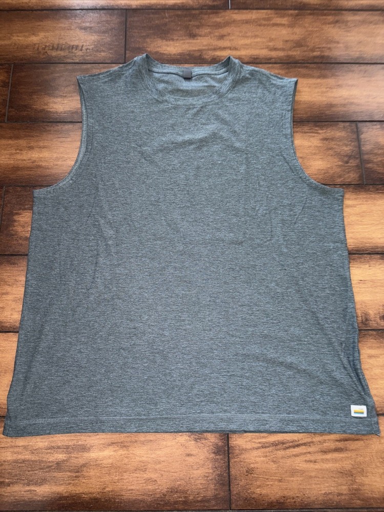 Vuori Men’s Sleeveless Muscle Tee Tank Top V1043 Green/grey Large