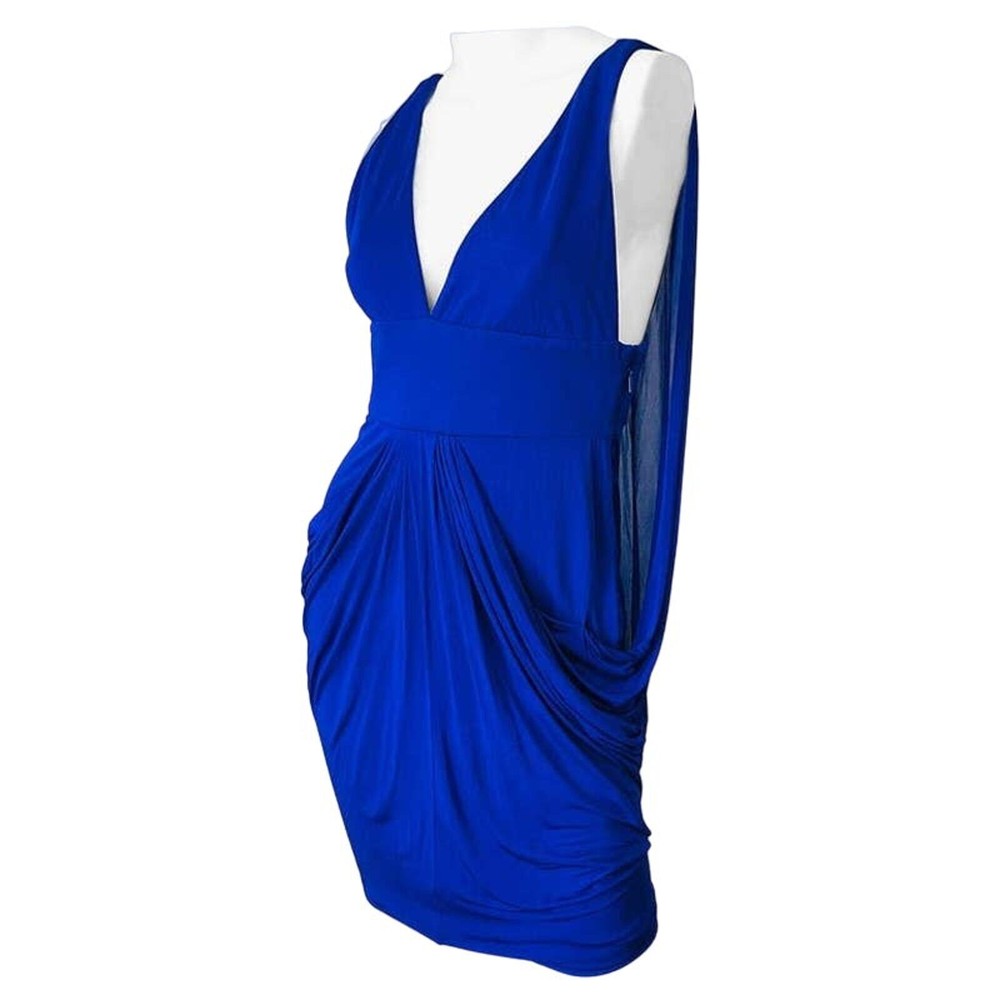 NWT Early 2000s Versace Grecian Cocktail Dress with Draped Back Panel Size 42