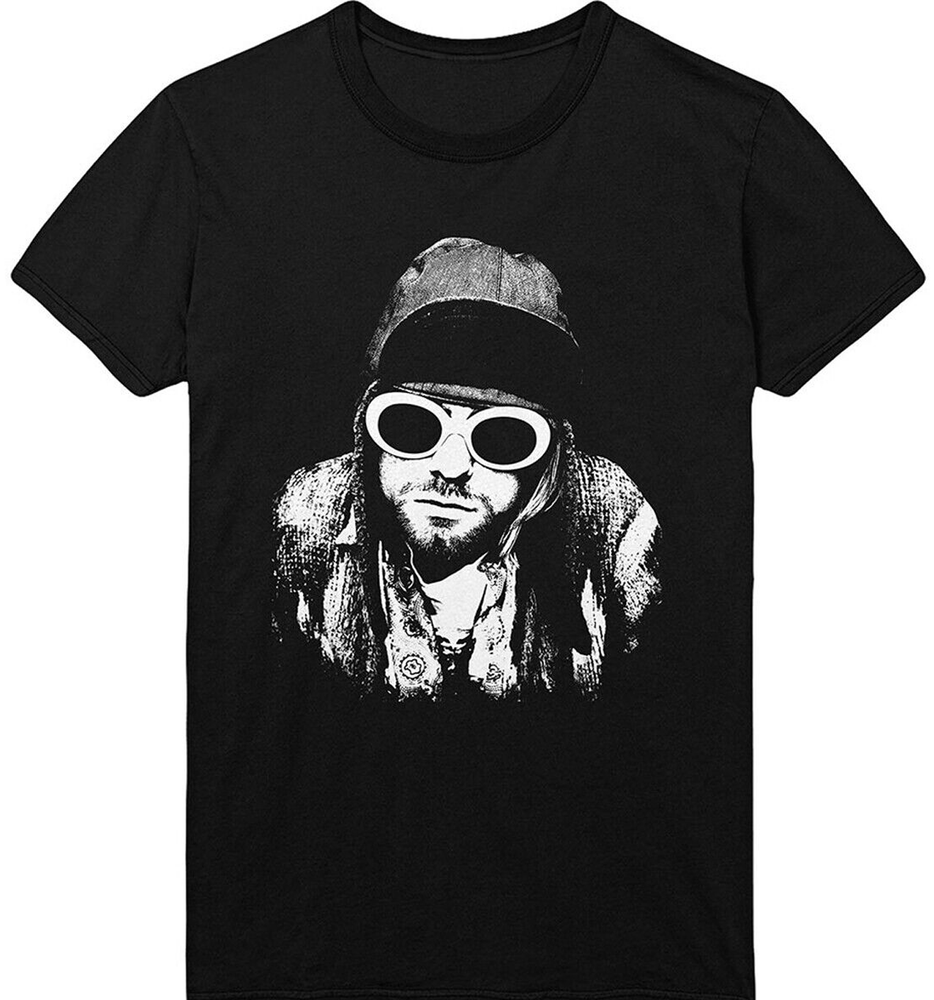 VTG Kurt Cobain Nirvana Black Short Sleeve T-Shirt All Sizes S-5XL JJ4797