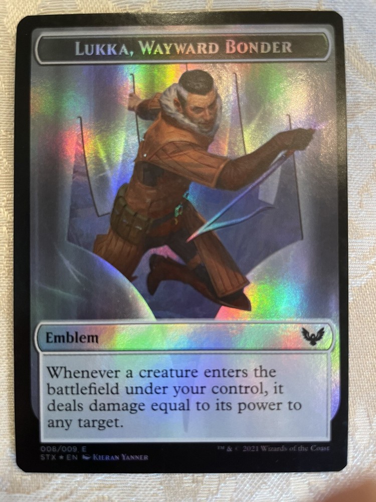 Lukka, Wayward Bonder/Elemental FOIL double-sided token Strixhaven Near mint MTG-image