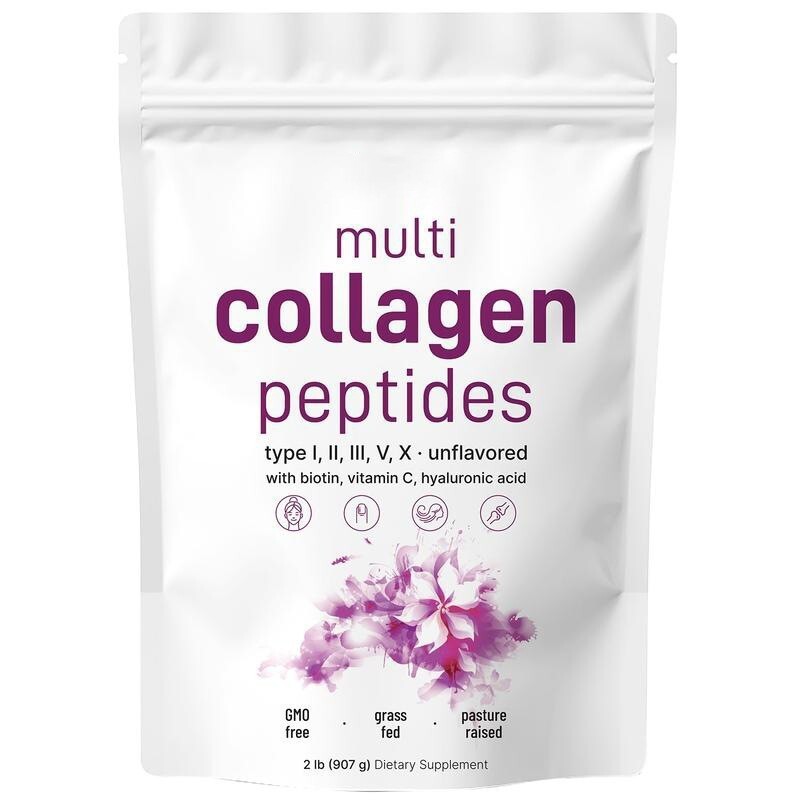 Multi Collagen Peptides Powder Hydrolyzed Protein Types I II III V X Premium