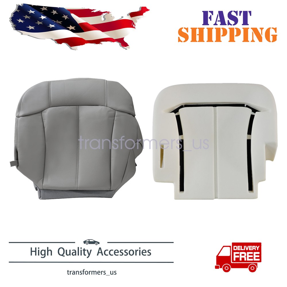 1999-2002 GMC Sierra Driver Bottom Seat Cover & Foam Cushion - Petwer Gray 922  
