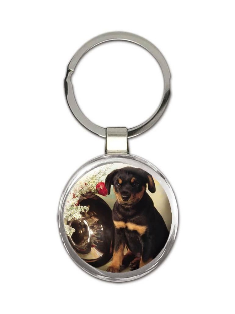 Gift Keychain : Rottweiler Pet Animal Puppy Dog Cute Dogs Mom Dad