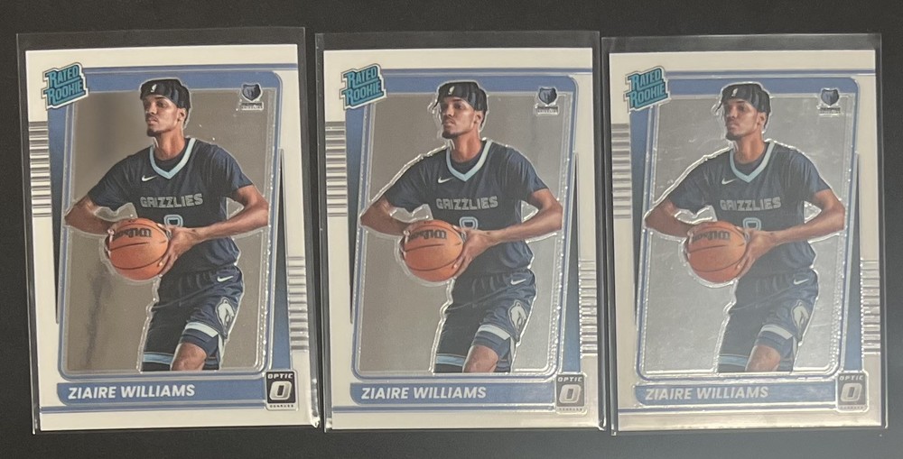 Ziaire Williams 2021-22 Donruss Optic Rated Rookie Lot of 3 Brooklyn Nets