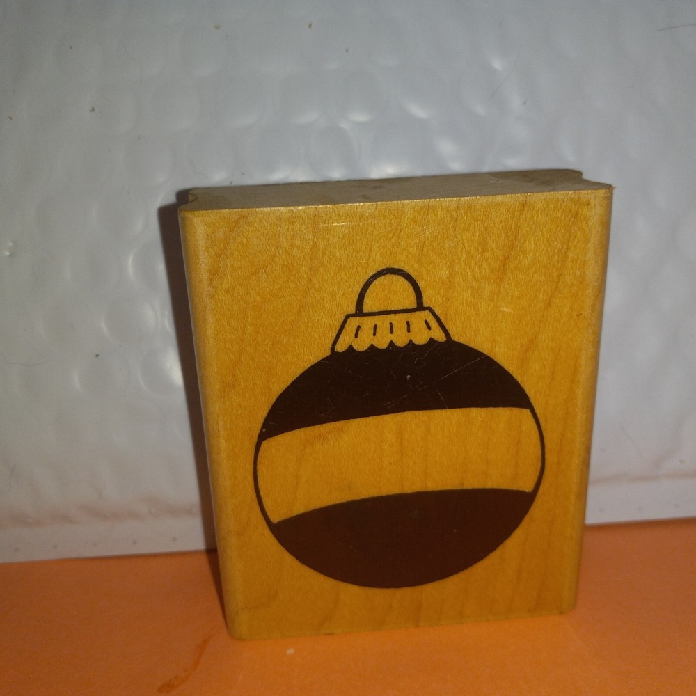 Christmas Ornament Fill In JRL Design  Wood Rubber Stamp