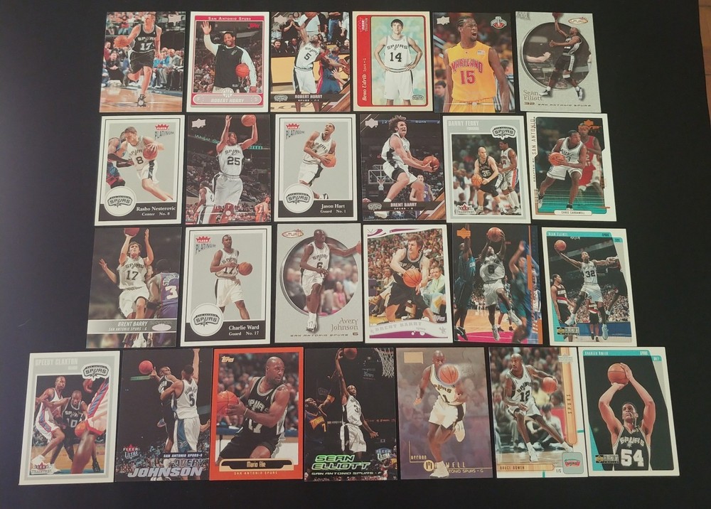 Lot of 25 NBA Basketball Cards - SAN ANTONIO SPURS - ELLIOTT, JOHNSON, ROOKIES