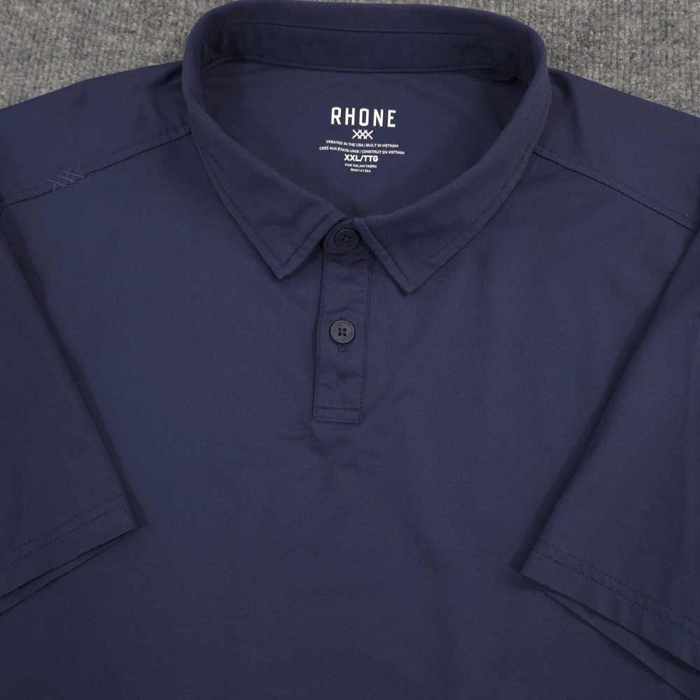 Rhone Commuter Polo Shirt Mens XXL Navy Blue Performance Lightweight Golf Casual