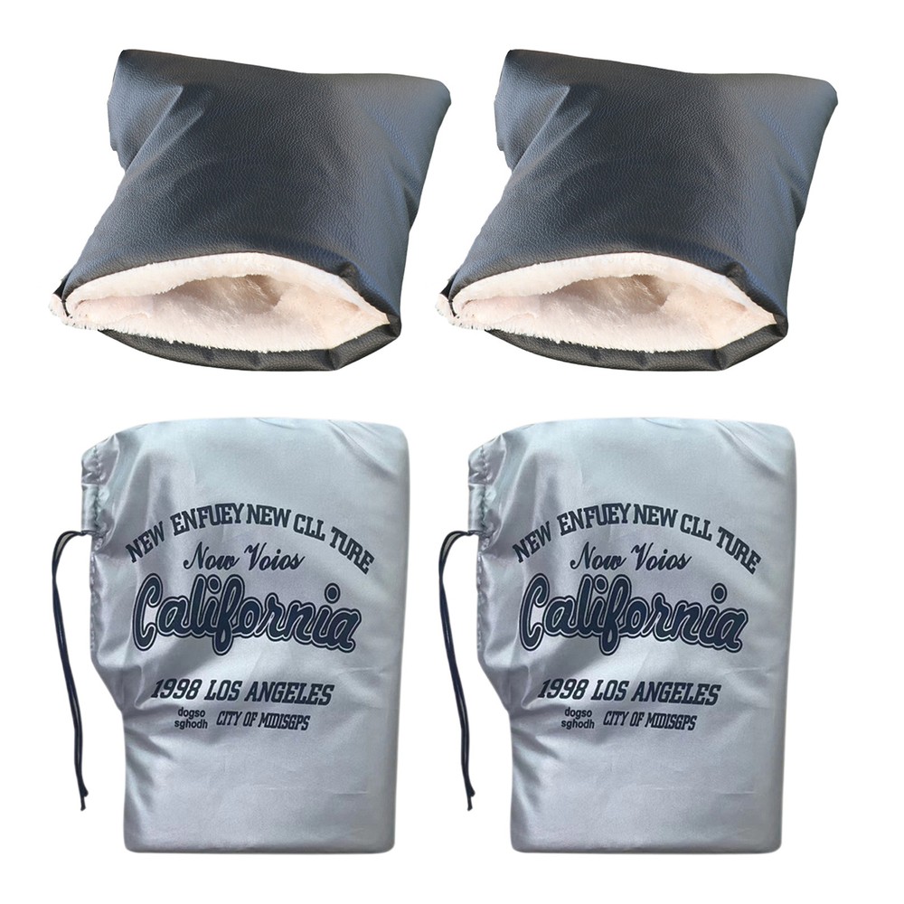 Motorcycle Handlebar Muffs PU Leather Waterproof Hand Warmers Handlebar Muffs