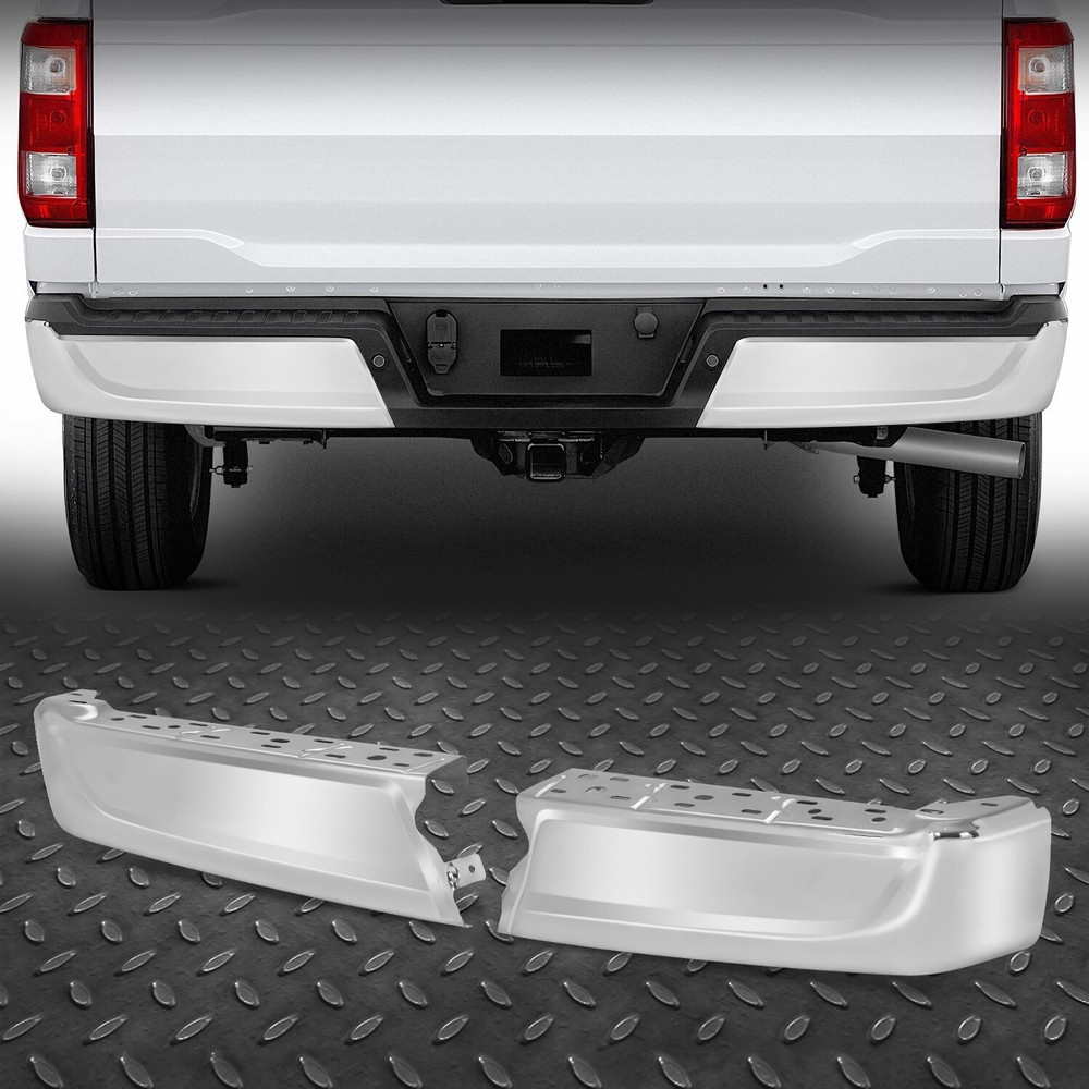 Left+Right Set Chrome Rear Bumper End Cap For 2021-24 Ford F150 w/o Park Sensor