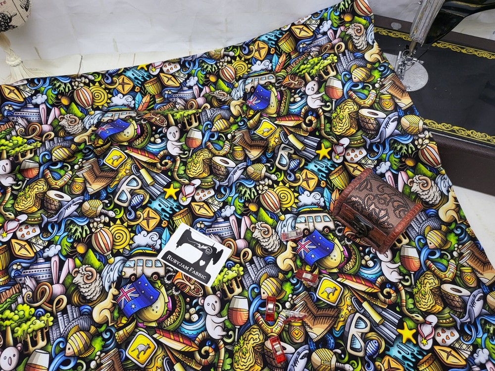 Australia, Australian Fabric, cotton lycra jersey knit fabric 150cm wide