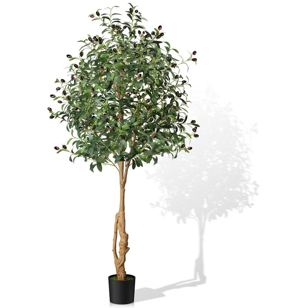 Artificial Olive Tree, 6ft Tall Faux Silk Plant Artificial Tree in Indoor Pot...