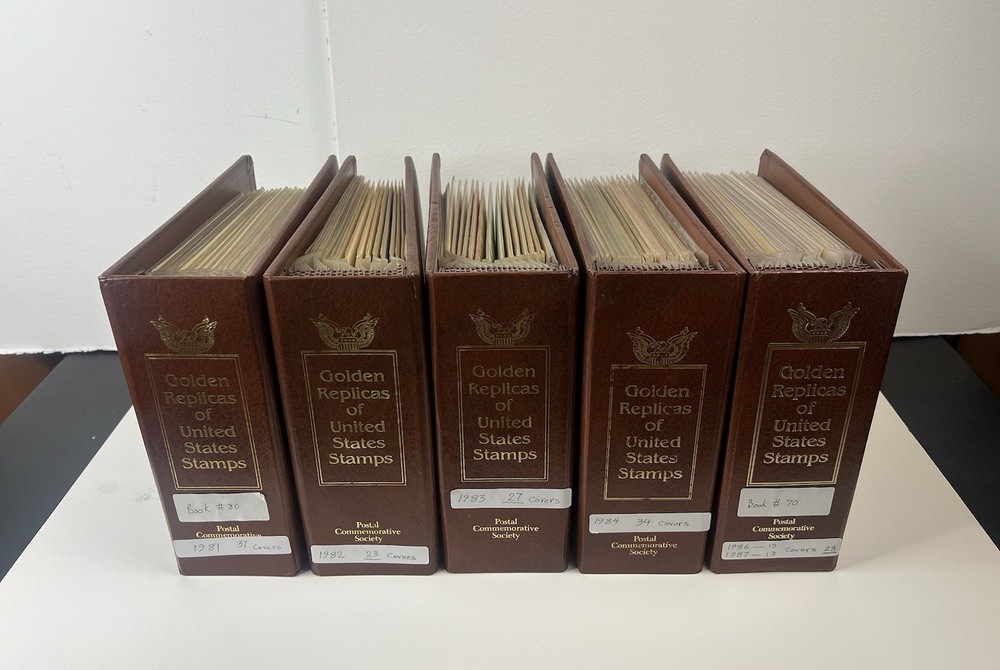 Sale! US Stamps Gold Replicas FDCs 1981-82-83-84-86-87  “149 Covers-5 Albums”