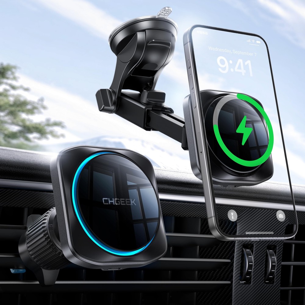 CHGeek for 15W Magsafe Car Mount Charger, iPhone Wireless Car Charger Magneti...
