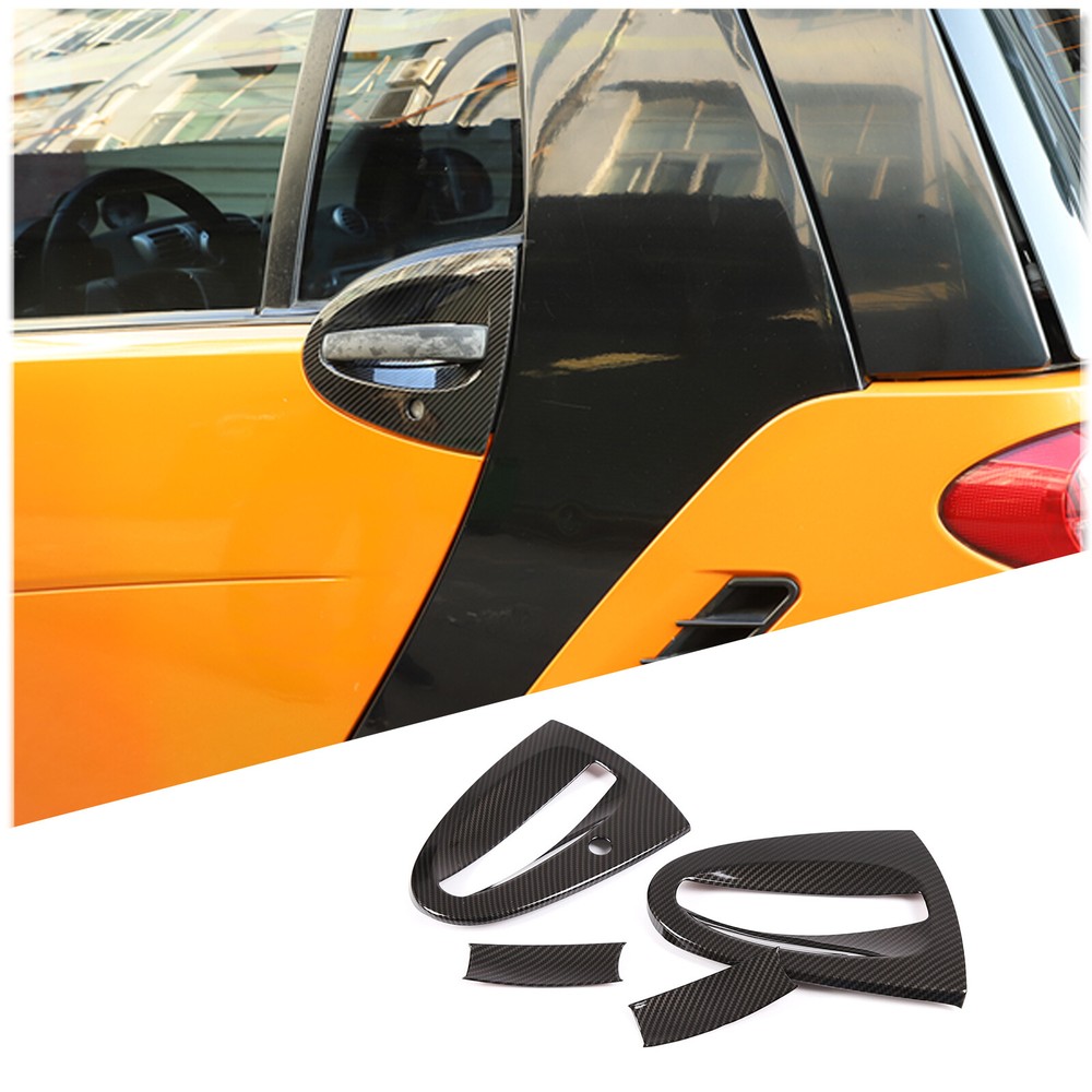 ABS Carbon Fiber Exterior Door Bowl Protective Trim Cover For Benz Smart 09-15