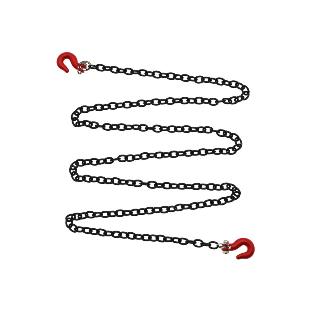 Heavy-Duty Metal Black Trailer Hook Tow Chain Shackle for SCX10 D90 RC4WD 1/10 Scale RC Cars