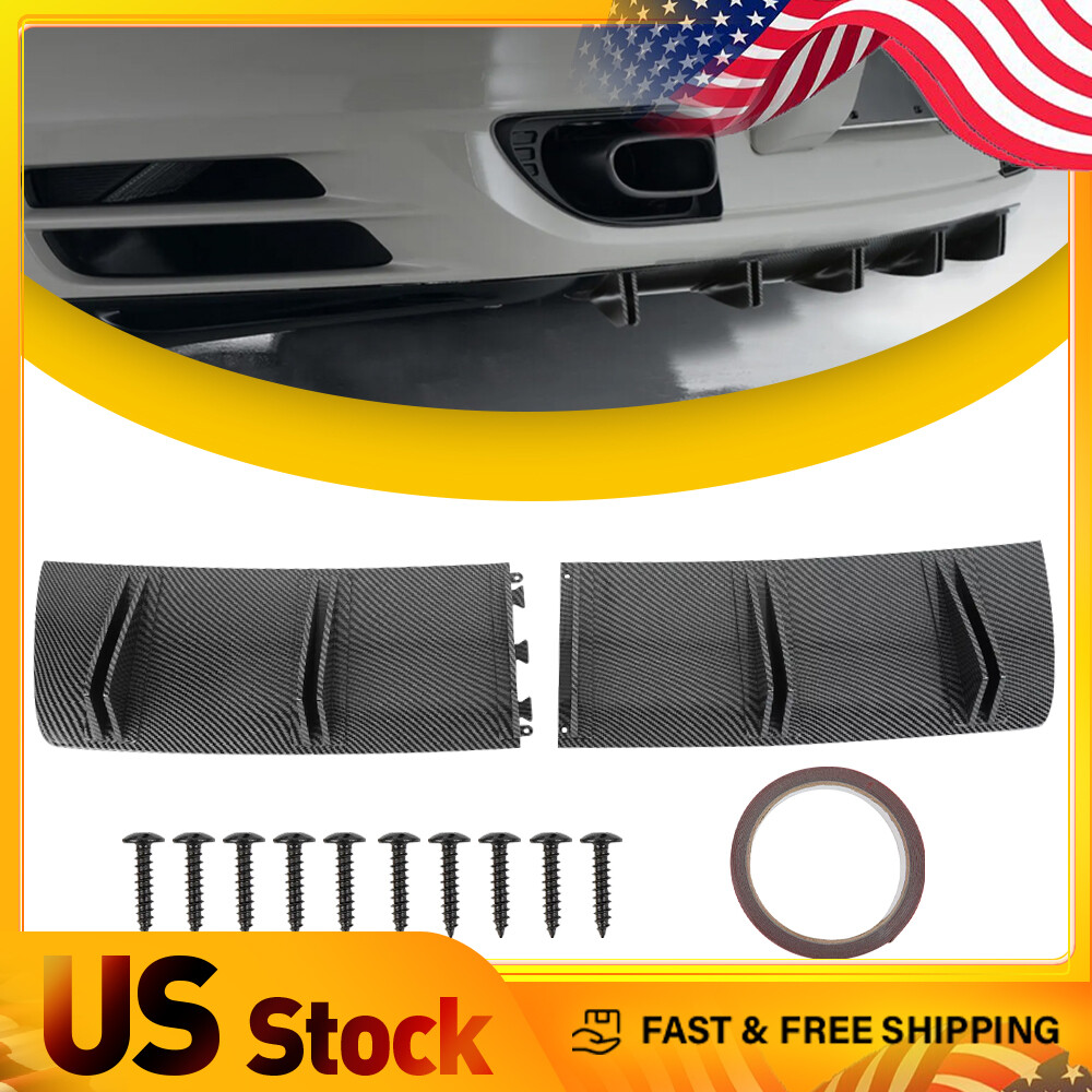 Fit Cadillac CTS XTS Carbon Fiber Rear Diffuser Bumper Fins Lip Splitter Spoiler