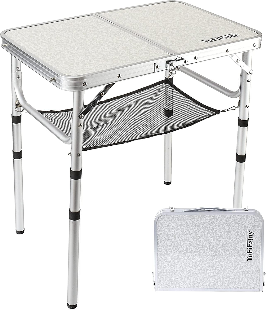 Compact 2ft Folding Camp Table with Mesh Storage Lightweight & Portable