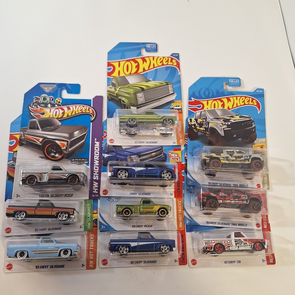 Hot Wheels 10 Chevy Trucks/ Zamac, Target Red, Super Treasure Hunt