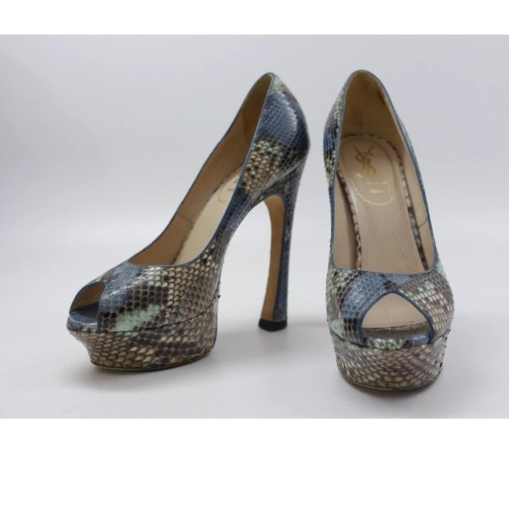 Yves Saint Laurent YSL Python Leather Pumps Size 36.5 EU 6-6.5 US
