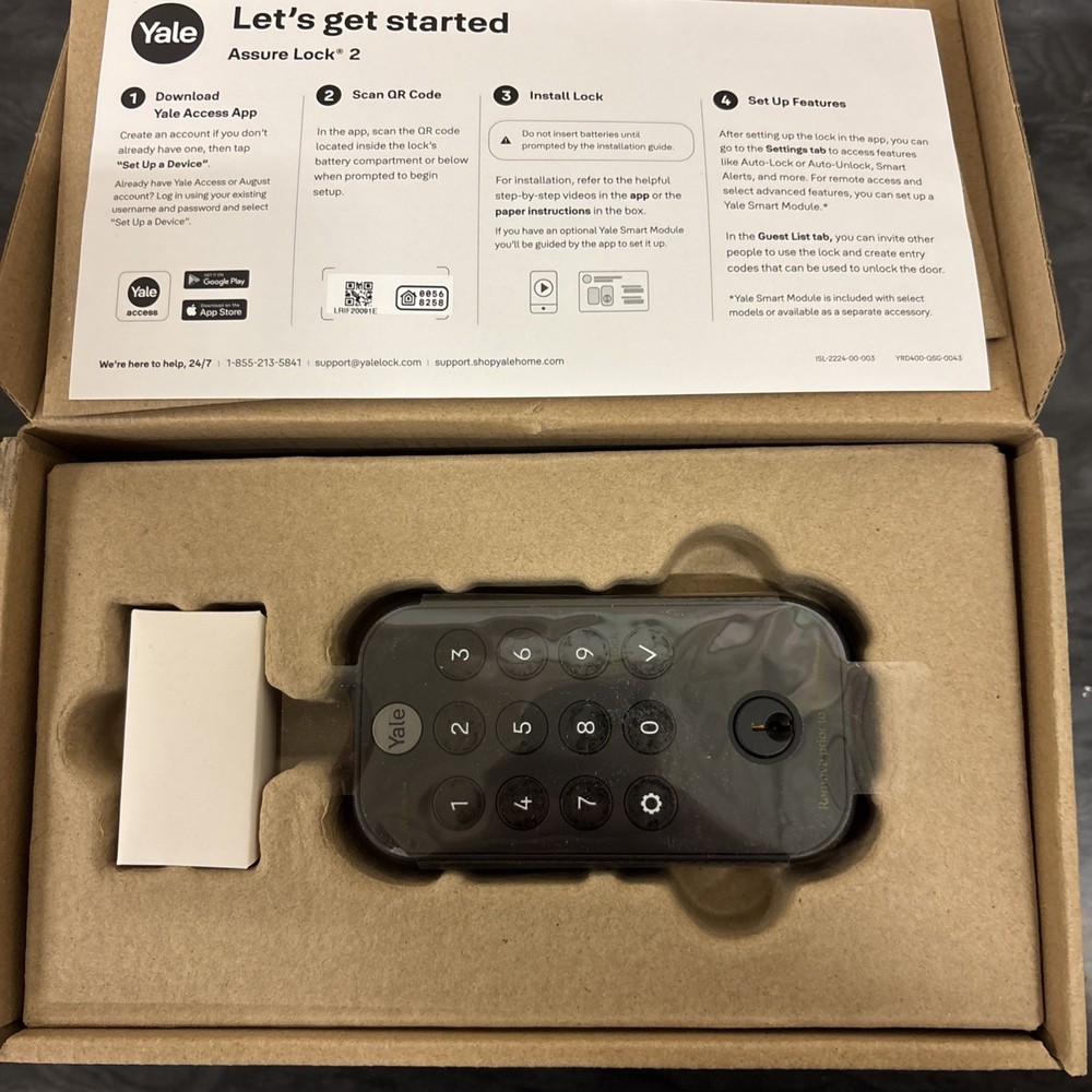 Yale Assure Lock 2 Keypad with Bluetooth - Black Suede (YRD410-BLE-BSP)