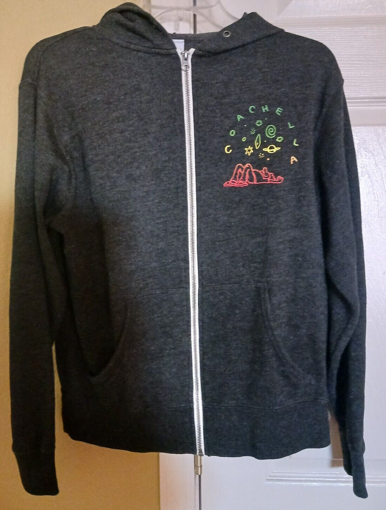 SOOO COOL! 2016 COACHELLA FESTIVAL HOODIE ZIPPERED SOUVENIR JACKET  SIZE: MEDIUM