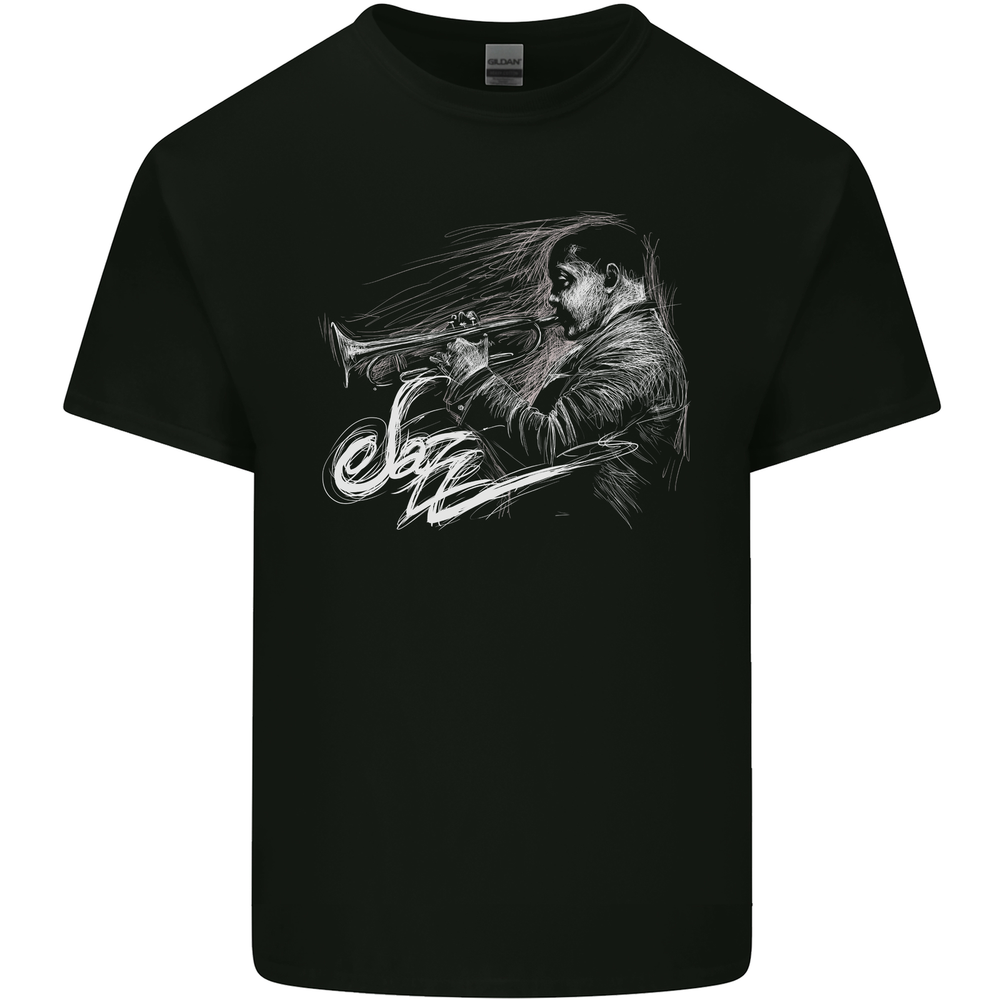 A Jazz Player Playing the Trumpet Mens Cotton T-Shirt Tee Top