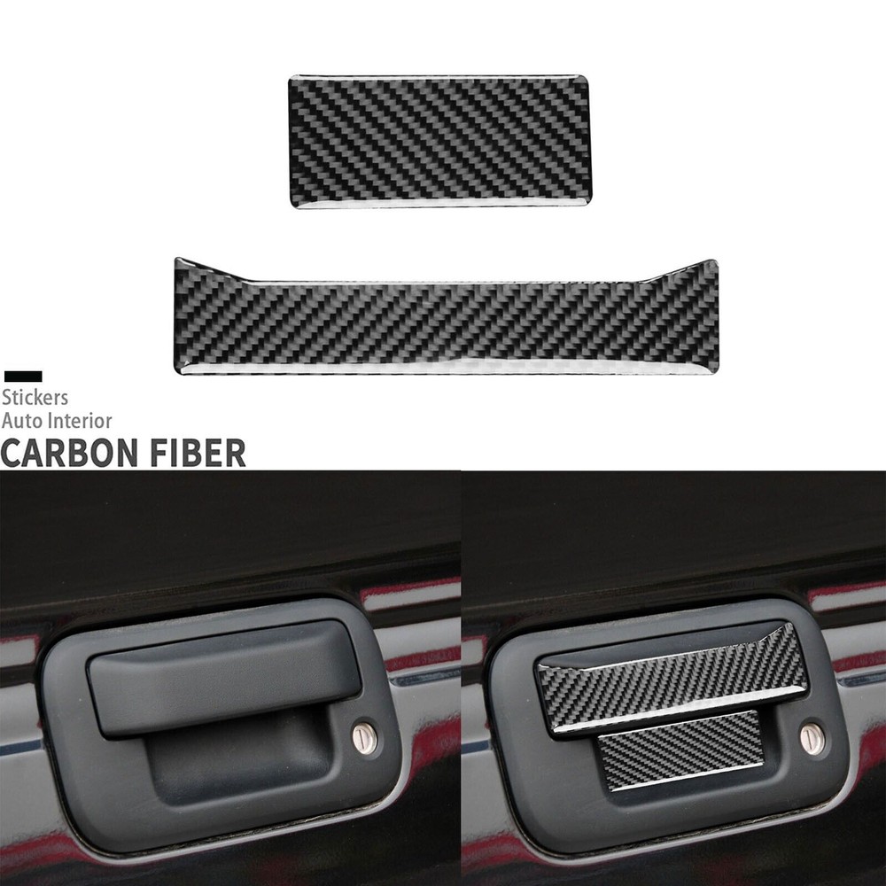 Real Carbon Fiber Exterior Rear Trunk Handle Cover For Ford F150 Raptor 2009-14
