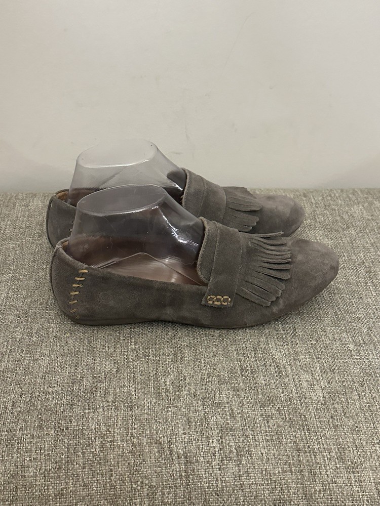 Born Women’s Gray Fringe Slip On Loafers Size 7.5