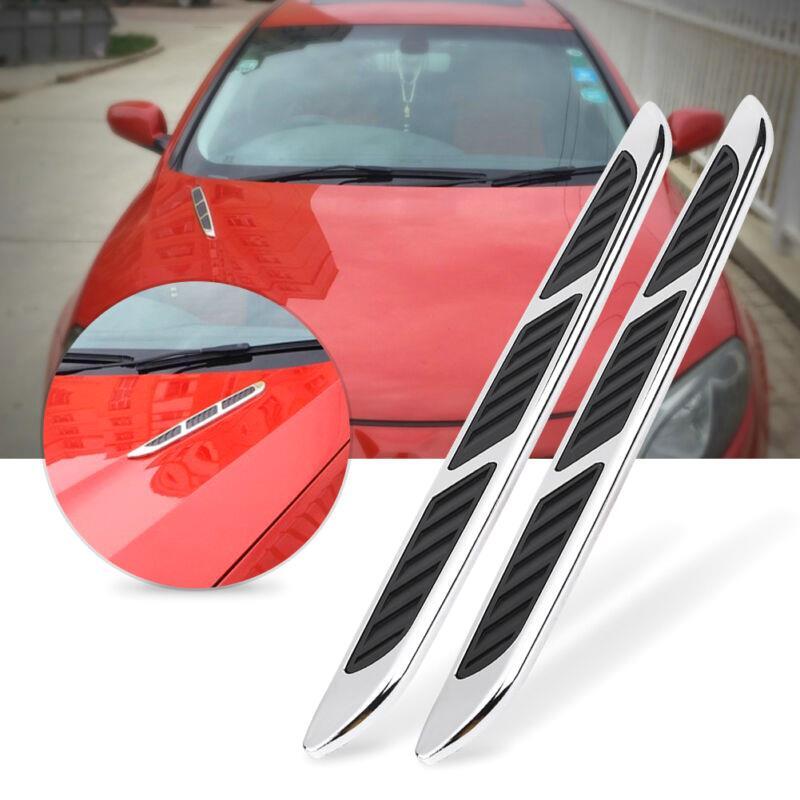 2x ABS Car SUV Hood Flow Side Vent Decoration Stickers Black Trim