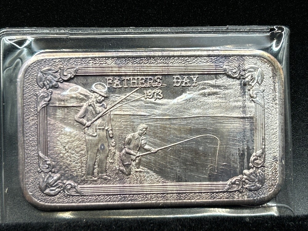 Fathers Day 1 oz .999 Fine Silver Art Bar N69-image