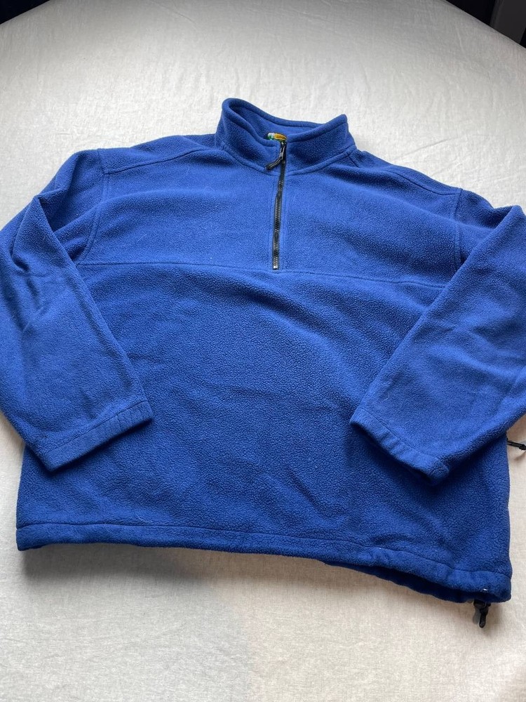 Vintage Eddie Bauer EBTEK Fleece Pullover Mens Size XL Blue Quarter Zip