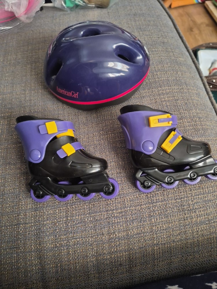 Vintage American Girl Doll In-Line Skates & Helmet Set - Purple & Black (1990s)