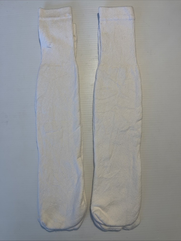 Lot of 2 Pairs Vintage 16” Length Long White Tube Socks.