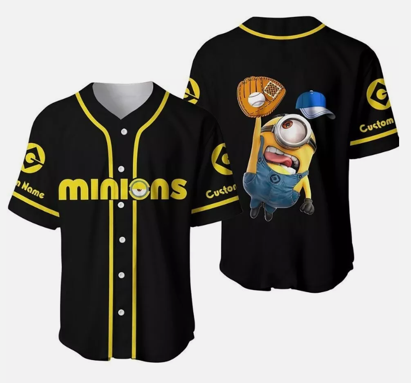 Personalized Minions 3D Baseball Jersey Shirt HALLOWEEN GIFT CHRISTMAS GIFT