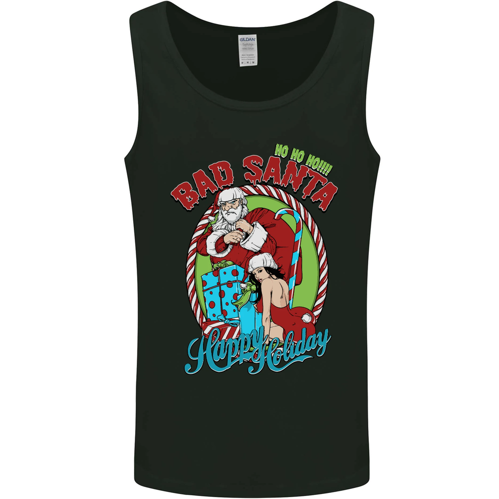 Christmas Bad Santa Funny Xmas Mens Vest Tank Top