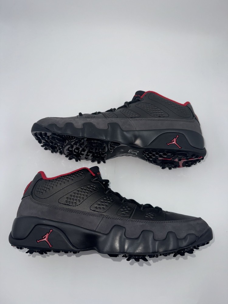 Nike Air Jordan 9 Retro Low ‘Charcoal’ True Red Golf Shoes Men’s Size 10.5