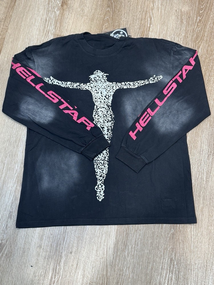 Hellstars Qr Christ Tee Black Long Sleeve Shirt Size L