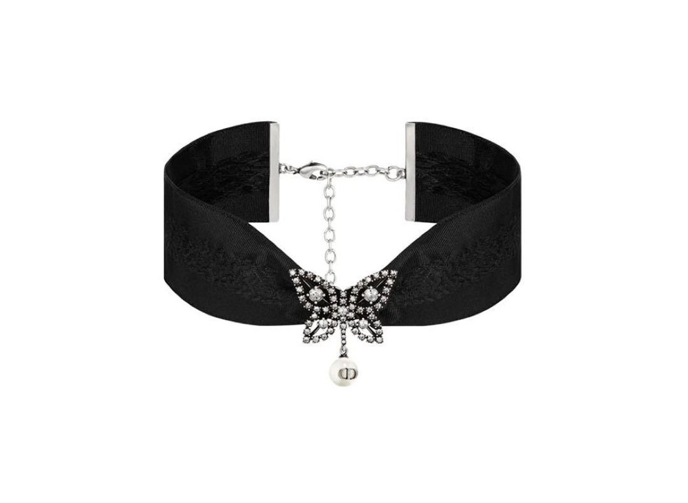 Dior Papillon De Nuit Butterfly Choker Necklace in Gold