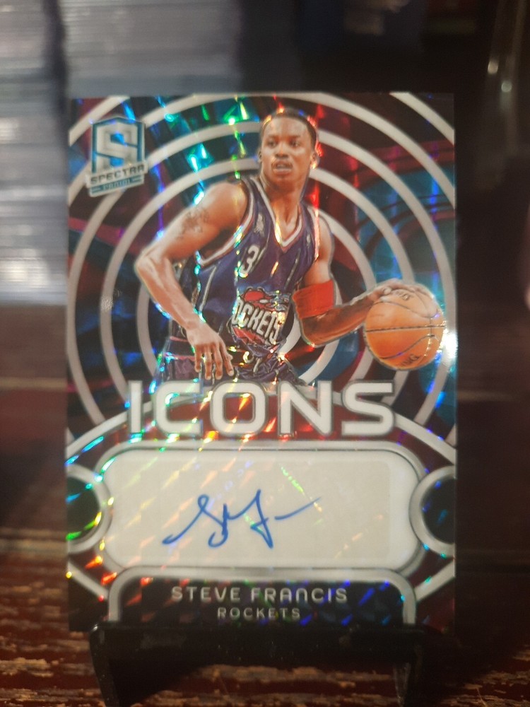 Steve Francis 2023-24 Panini Spectra Icons Interstellar Auto # /75 Rockets