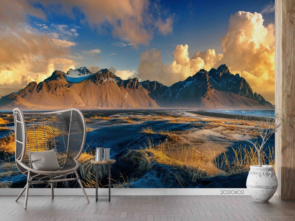 3D Sky Mountains Desert Landscape Wall Murals Wallpaper Murals Wall Sticker