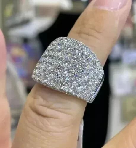 2Ct VVS1/D Moissanite Men's Engagement Ring in 925 Sterling Silver