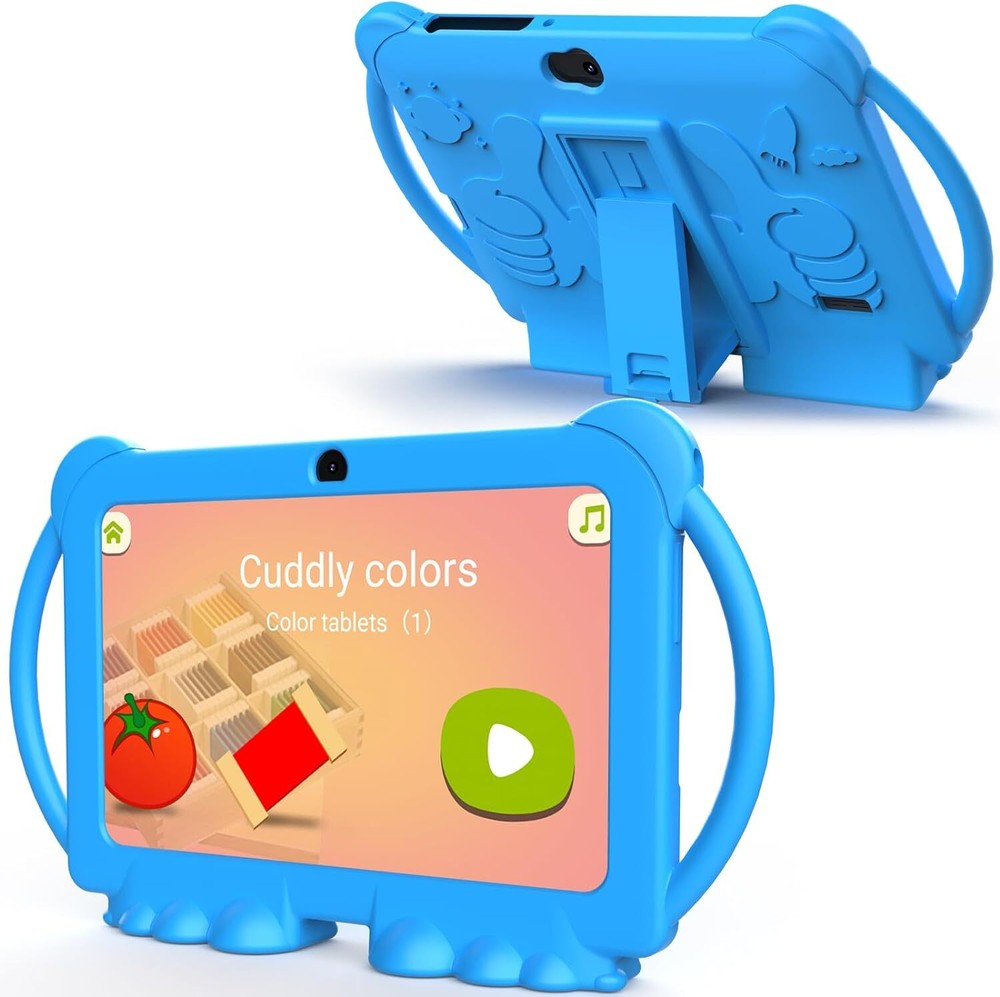 Kids Tablet, 7 inch Android 12 Tablet for Kids, 4GB RAM 32GB ROM 512GB Blue