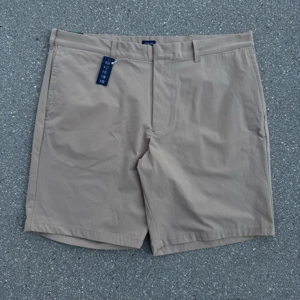 NEW J Crew 9” Tech Shorts Chino Khaki Golf Performance Casual Preppy Stretch 38