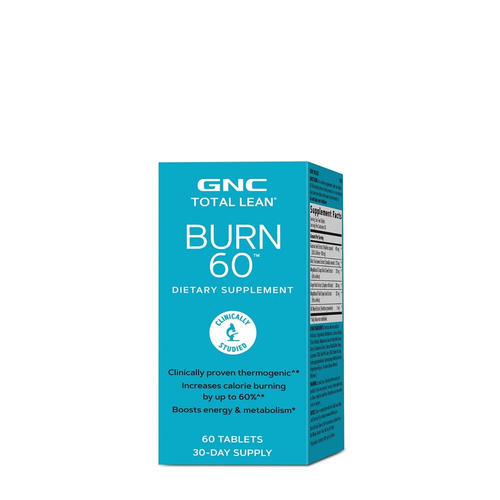 GNC Total Lean Burn 60 60 Cinnamon-Flavored Tablets(EXP:08/2027)