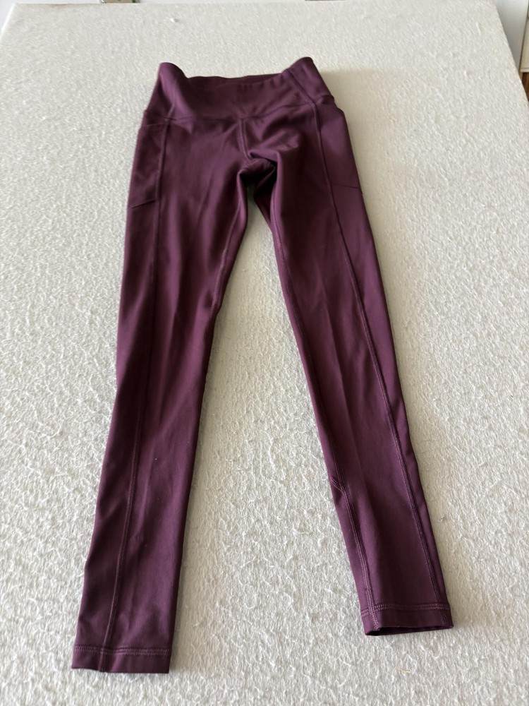 Victoria's Secret Leggings Womens 2 Purple High Rise Ankle Pockets Yoga Stretch