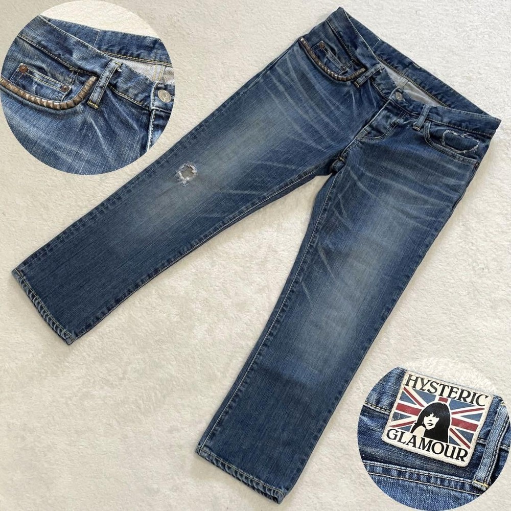 Hysteric Glamour Y2K Denim Jacket with Studs & Union Jack Patch
