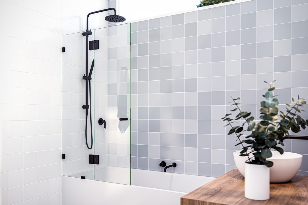 Bronze Halo 58x34 Frameless Hinged Shower Door by Glass Warehouse