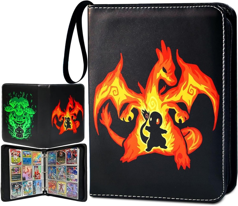 Card Binder for Pokemon Cards Holder Fits 900 Cards w/ 50 Removable Sleeves TCG