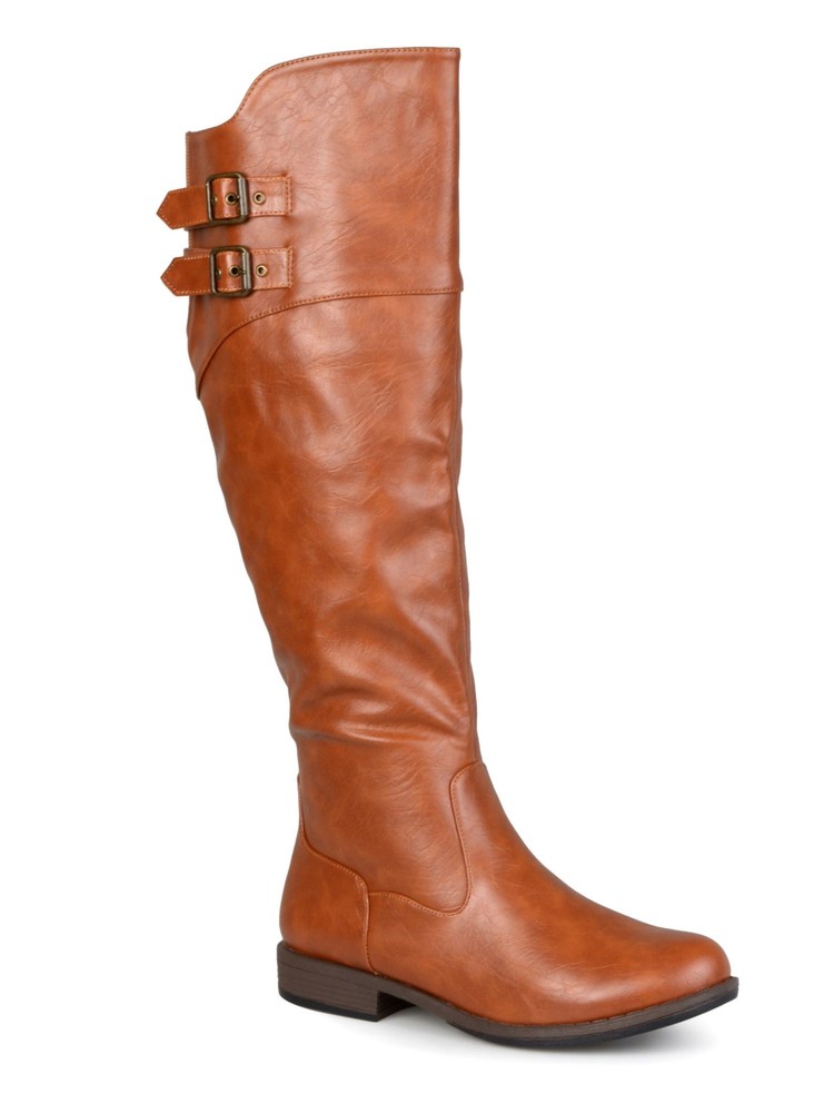 JOURNEE COLLECTION Womens Brown Tori Round Toe Block Heel Riding Boot 9 M